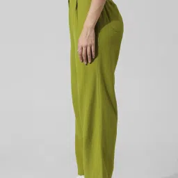 Only Green Regular Fit High Rise Pants image 3