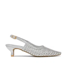 Flat n Heels Women's Silver Back Strap Sandals image 3