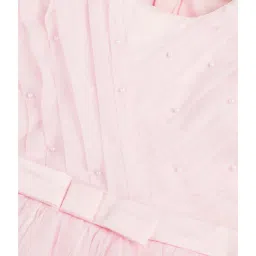 Gini & Jony Kids Pink Solid Dress image 3