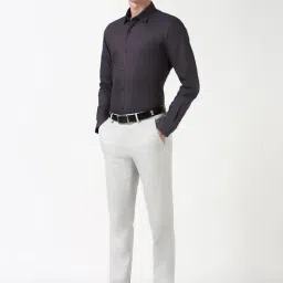 Peter England Grey Cotton Regular Fit Printed Shirt image 5