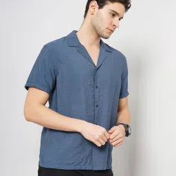celio celio* Steel Blue Regular Fit Shirt image 3