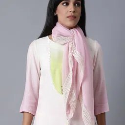 W Women Pink Solid Scarf-image-51