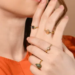 Accessorize London Green Zinc Rings image 3