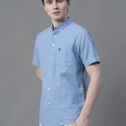 Red Tape Blue Cotton Regular Fit Self Pattern Shirt image 3