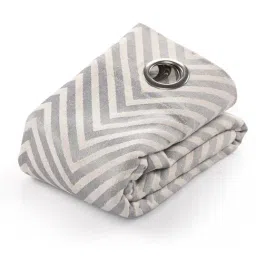 Saral Home Abstract Grey Cotton 7ft Door Curtains - Set of 2 image 2