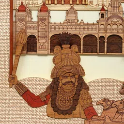 Exotic India Brown & Beige Wooden Carved Wall Art image 3