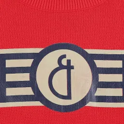 Gini & Jony Kids Red Printed Full Sleeves Sweater image 3