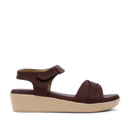 Trase Women's Brown Ankle Strap Wedges image 3