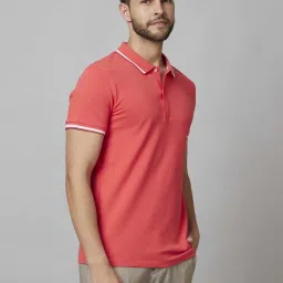 celio celio* Dark Pink Regular Fit Polo T-Shirt image 3