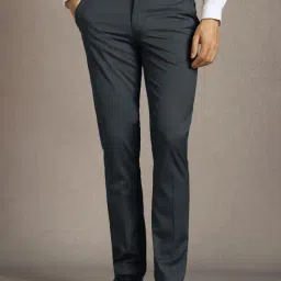 Louis Philippe Grey Slim Fit Trousers-picture-36