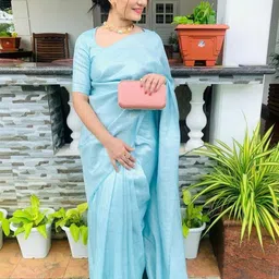 KALINI Woven Design Handloom Block Print Saree image 4