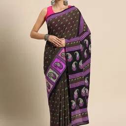 BUTA BUTI Ethnic Motifs Pure Cotton Saree-picture-29