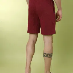 Crocodile Red Regular Fit Self Design Shorts image 2