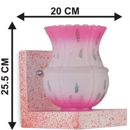 1ST TIME Pink & Pink Textured Wood Abstract Shaped Shaped Wall Lamp image 5