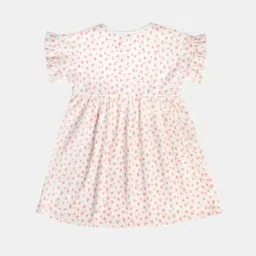 MINIKLUB Pink & White New Born And Baby Girls Short Sleeve Dress image 5