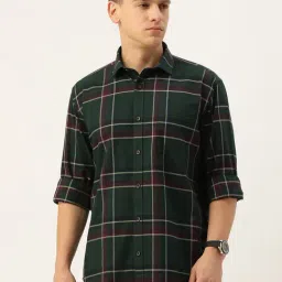 Burnt Umber Brown Regular Fit Check Shirt-picture-14