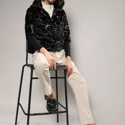 Campus Sutra Women Acrylic Lightweight Biker Jacket-picture-32