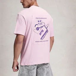 WROGN Graphic Printed Drop-Shoulder Sleeves Pure Cotton Oversized T-shirt image 4