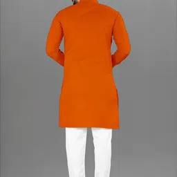 Attigo Orange Cotton Blend Kurta Sets image 2