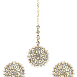 Peora Women 18K Gold-Plated & Kundan Jewellery Set image 4