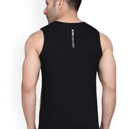 SLOWLORIS Men Pack Of 2 Printed Bio-Wash Combed Cotton Gym Vests image 2