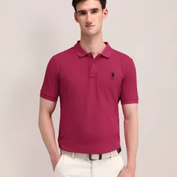 U.S. Polo Assn. Men Solid Polo Collar Cotton T-shirt-picture-26