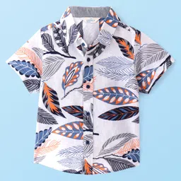 INFINITY Half Sleeves Leaves Printed Shirt - Multi Colour-picture-18