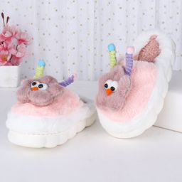 Oh! Pair Slip On  Winter Shoes with Applique & Back Strap - Pink-picture-7