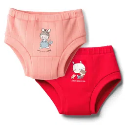 CUCUMBER Cotton Knit Bloomers with Animal Print Pack of 2 - Red & Peach-image-72