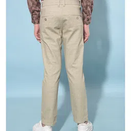 CRIMSOUNE CLUB Cotton Abstract Printed Trousers - Khaki image 3