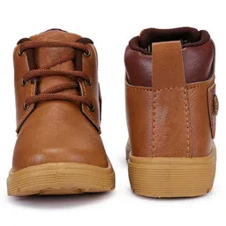 BERSACHE Solid Lace Up Boots - Brown image 4