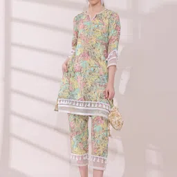 Anouk Women Floral Printed Kurta with Trousers image 5