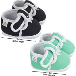 NESKA MODA Kids-Unisex Black Cotton Booties image 4