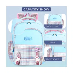 FunBlast Casual Bag Backpack Check Design  Blue - 18 Inches image 4