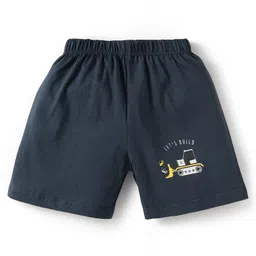 CUCUMBER Sinker Knit Half Sleeves Shorts Co-Ord Night Suits With Vehicle Print Pack of 2 - Charcoal Grey & Pink image 4