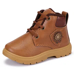 BERSACHE Solid Lace Up Boots - Brown image 5