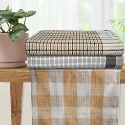 Athom Living Grey & White 3 Printed Cotton 210 GSM Bath Towel-picture-38