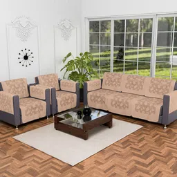 Myntra Elegant Homes Brown Cotton Sofa Cover With Arms-image-52