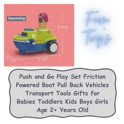 BitFeex Boat Kids Toy Top Gear Push Go Toy Friction Powered Vehicle Toy for Boys Girls-(Color May vary, Pack of 1 Pcs) image 5