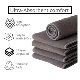 AEREX Reusable Baby Cloth Diapers For 6 Months to 3 Years With 2 Insert Pad With Anti-Piling Fleece Extra Absorbent Instant Baby Dry Sheet Leak Proof Washable Diaper Baby Bed Protector image 5