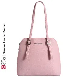 Lino Perros Pink Solid Medium Handbag-image-8