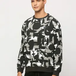 Pepe Jeans Black And White Cotton Oversize Printed Sweatshirt image 3