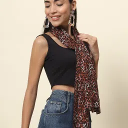 Trend Arrest Rust & Black Animal Print Scarf image 3