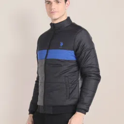 U.S. Polo Assn. Black Regular Fit Colour Block Jacket image 3
