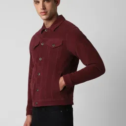 Van Heusen Maroon Cotton Slim Fit Jacket image 3