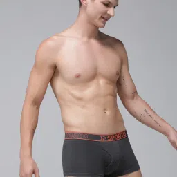 Sporto Black Cotton Regular fit Solid Trunk (Pack of 2) image 3