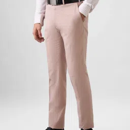 Raymond Pink Slim Fit Texture Trousers image 3