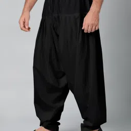 TheEthnic.Co Black Regular Fit Solid Salwar image 3