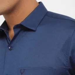 Allen Solly Blue Cotton Slim Fit Texture Shirt image 3