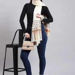 Monte Carlo Off White Printed Shawl image 3